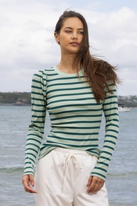 Carly Top Stripe Green