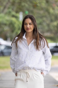 Angie Embroidered Shirt White
