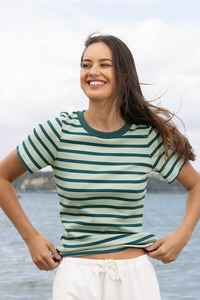 Victoria Top Stripe Green