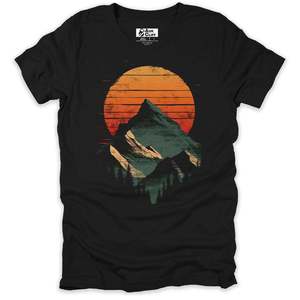 Mountain Mindfulness: Retro Alpine Sunset T-shirt