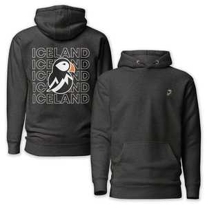 Sweatshirts: Iceland North Born Back Print Hoodie