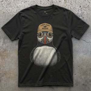Airplane Mode, Atlantic Puffin in Aviators T-shirt