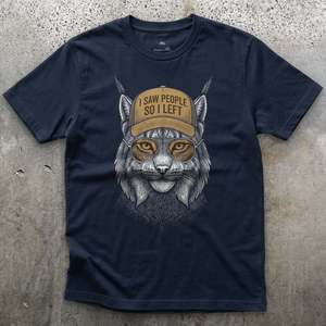 I Saw People So I Left, Lynx on the Trail T-shirt