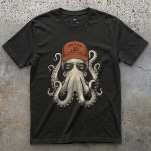 Born to Surf, Octopus in a Trucker Cap T-shirt
