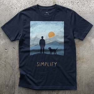 Dogs: Simplify, Person and Dog on the Ridge T-shirt