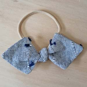 Rosebud Headbands: Bow Headband - Navy with Small Tassles