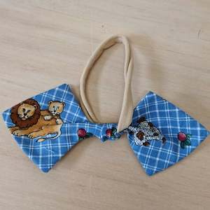 Rosebud Headbands: Bow Headband - Tartan Jungle Animals