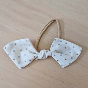 Rosebud Headbands: Bow Headband - Gold and Silver Polkadot