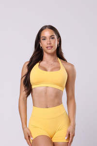 Crops Sports Bras: Sculpt Halter Crop - Mango