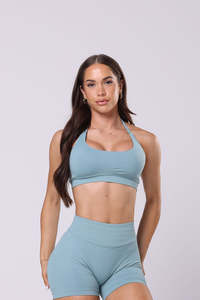 Crops Sports Bras: Sculpt Halter Crop - Sage