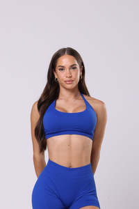 Crops Sports Bras: Sculpt Halter Crop - Deep Blue