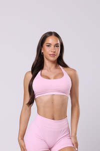 Sculpt Halter Crop - Baby Pink