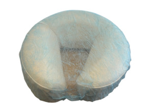 Sheets And Covers 1: Disposable Bouffant Face Cradle Cover 100 Pack / Blue Only & you need to create the hole