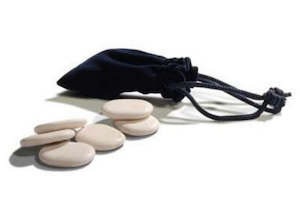 Hot Stone Massage: Marble Cold Stone Face Set 6pcs with drawstring bag