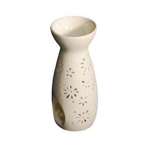 Oil Burner White Ceramic Saki Style