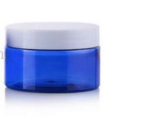 Bottles: Blue Pots / cosmetic / White lids 100gm