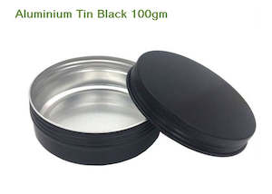 Containers Pots: 100gm Aluminium Tins Black