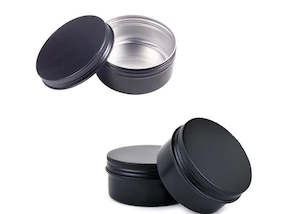 Containers Pots: Aluminium Tins / Cosmetic Pots / Black 50gm