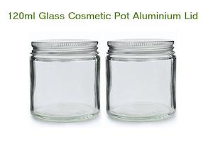 Containers Pots: Cosmetic Pot Glass 120ml Aluminium Lid