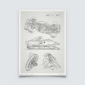 Giorgio Piola Technical Drawing - Ferrari F1-90 - 1990 - Unlimited Poster