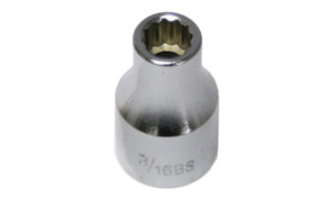 Sulco: Whitworth Socket - 1/2" Dr. 12-Point Standard Socket, 1/8", 38mm Length