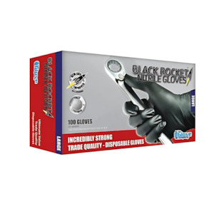 Napa: Black Rocket Nitrile Gloves Large 100 Pack – Industrial-Grade Protection by The Glove Company
