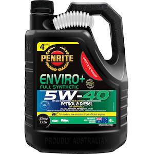 Penrite: Engine Oil 4L - Penrite Enviro+ 5W-40 Full Synthetic, DPF & Emission System Compatible