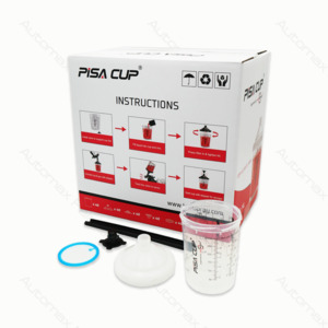 Paint Mixing Cups: PISA CUPS 300ml 50 SETS - 50cups +50lids&filters +50plugs +50caps +5 free mixing sticks