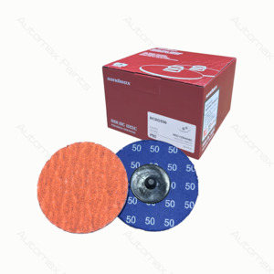 Sanding Disc: Red Ceramic Roloc Disc 75mm P50/25ea
