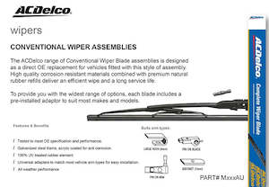 Wiper Blades 1: ACDelco 450mm Traditional Wiper Blade Assy-M450AU