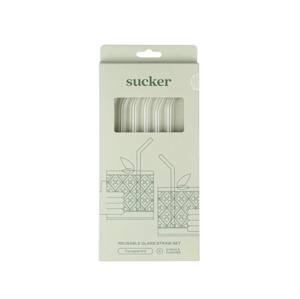 Sucker NZ - Reusable Glass Drinking Straws - Transparent