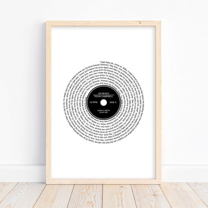 Products: Song Lyrics Record Print (Style 1) – Autumn Designs
