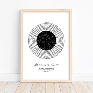 Products: Song Lyrics Star Map – Autumn Designs