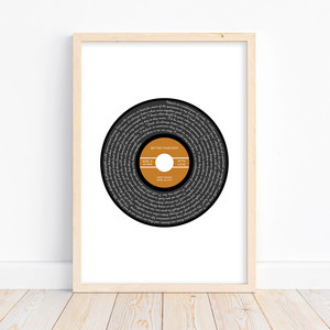 Song Lyrics Record Print (Style 2) – Autumn Designs