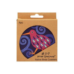 Products: Coaster Set NZ Colourful Birds 4pc 10cm - Avalon International