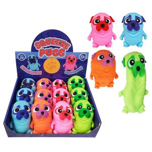 Squeeze Pugs Colourful 4asst 10.5cm - Avalon International
