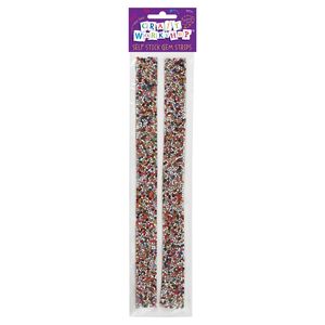 Craft Self Stick Gems Colourful 2 Strips 30cm - Avalon International