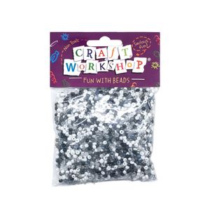 Products: Craft Beads Glass Seed Black White Grey 100g - Avalon International