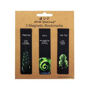 Products: Magnetic Bookmark NZ Pounamu 3pc B/C - Avalon International