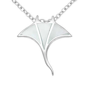 Sterling Silver & Mother of Pearl Shell Stingray Pendant