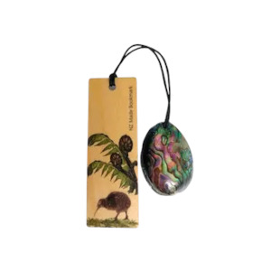 NZ Paua Shell & Kiwi Bird Bookmark