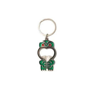 keyring: NZ Made PouPou Tiki Keyring & Bottle Opener
