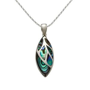Charms & Pendants: Sterling Silver & Paua Shell Roimata Drop Pendant