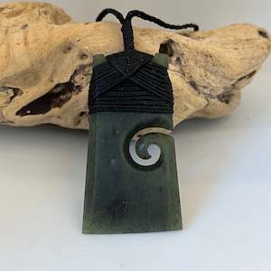 Pendant: Genuine New Zealand Pounamu Greenstone Toki & Koru Pendant