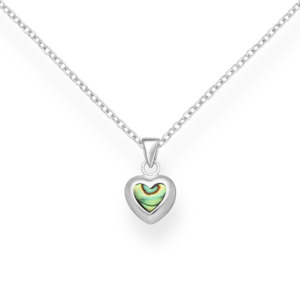 Pendants: Sterling Silver Paua Shell Heart Pendant