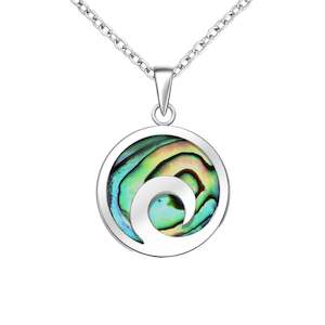 Pendants: Sterling Silver Wave & Paua Shell Pendant