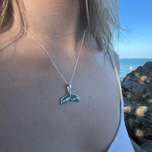 Pendants: Sterling Silver & Paua Whales Tail Pendant