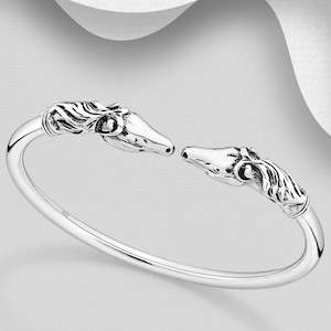 Anklets Bracelets: Sterling Silver Horse Bangle
