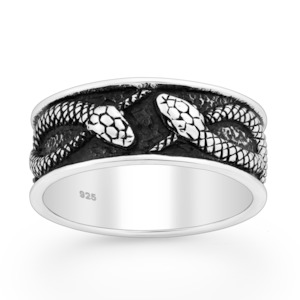 Sterling Silver Oxidized Snake Ring