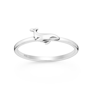 Sterling Silver Dainty Whale Ring